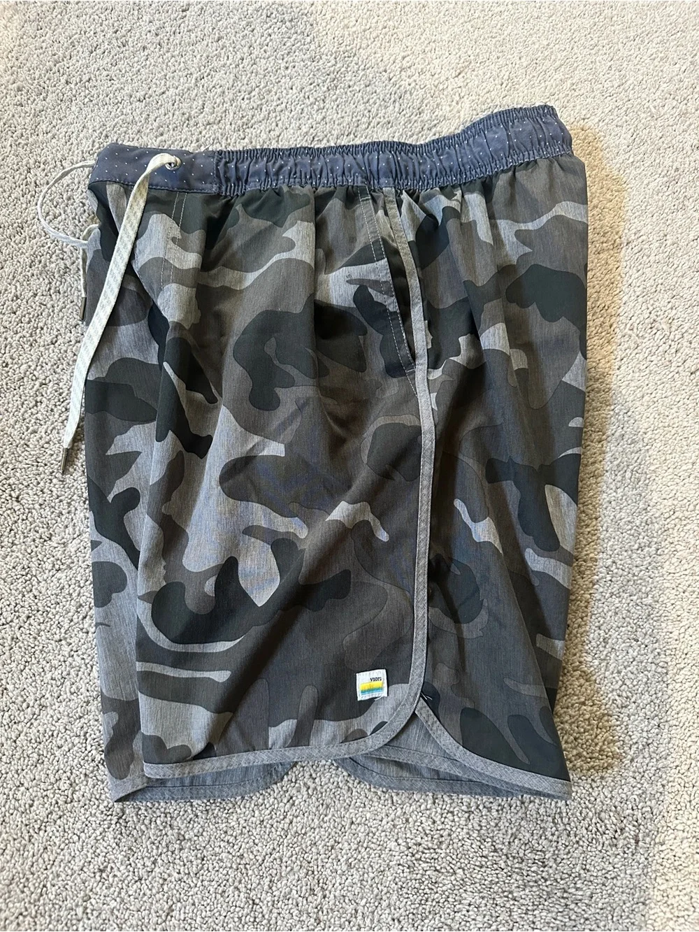Vuori - 7” Original Banks - Gray & Black Camo Swim/Board Shorts